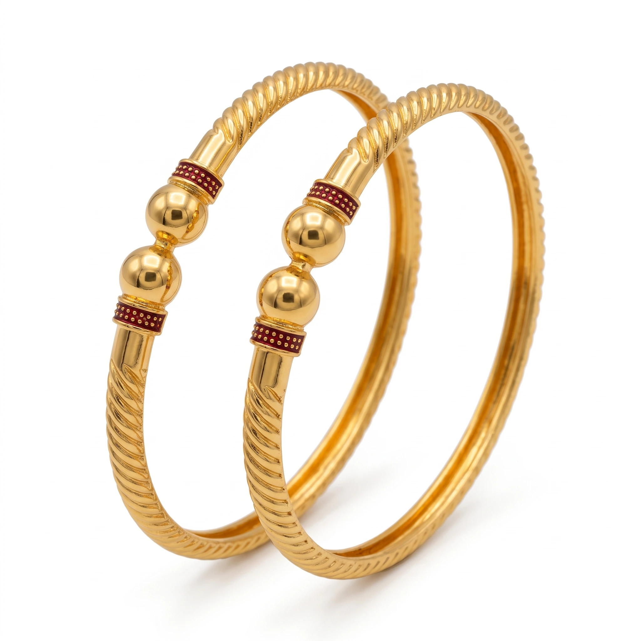 Radiant Gold-Plated Designer Metal Bangles Set